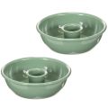 Floristik24 Taper Candle Holders Set of 2 Green Metal 10cm for Arrangements and Decorations