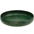 Floristik24 Large decorative bowl green antique bowl metal Ø38cm H7cm