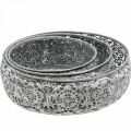 Floristik24 Decorative bowl metal gray white pattern Ø16/19.5/23.5cm set of 3