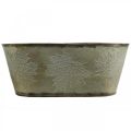 Floristik24 Autumn pot, planter bowl with leaves, metal decoration golden L38cm H15cm