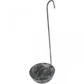Floristik24 Decorative trowel metal, decorative bowl for hanging Gray Ø13cm