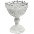 Floristik24 Cup bowl metal white decorative bowl antique look Ø15.5cm