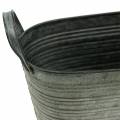 Floristik24 Plant bowl oval with grooves 22.5 cm x 12 cm H10.5 cm
