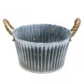 Floristik24 Metal plant bowl, flower bowl, plant pot with handles Ø28cm