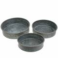 Floristik24 Zinc bowl round gray Ø23.5 / 27 / 31cm set of 3