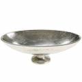 Floristik24 Oval bowl with silver metal base 20.5cm H7cm