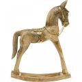 Floristik24 Decorative rocking horse wood solid Christmas nature, golden 28 × 39 × 9,5cm