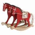 Floristik24 Rocking horse to hang red wood H17cm 3pcs Nostalgic tree decorations