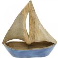 Floristik24 Deco sailboat wood mango, wooden ship blue H27.5cm
