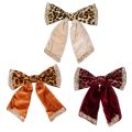 Floristik24 Decorative Animal Print Leopard Pattern Bows with Clips, 20cm, Set of 3