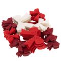 Decorative Wooden Christmas Bows 5cm Set in Red, White, and Bordeaux - Pack of 48 | Floristik24.co.uk