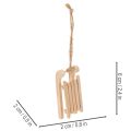 Set of 6 Wooden Sled Christmas Tree Decorations, 6cm, Natural | Floristik24.co.uk