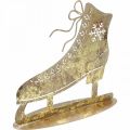Floristik24 Metal ice skate, winter decoration, decorative ice skate, Christmas golden antique look H22.5cm