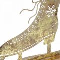 Floristik24 Metal ice skate, winter decoration, decorative ice skate, Christmas golden antique look H22.5cm