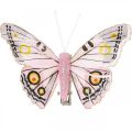 Floristik24 Deco butterflies with clip, feather butterflies pink 4.5-8cm 10p