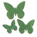 Floristik24 Decoration to control Butterfly Green-Glitter 5/4 / 3cm 24pcs