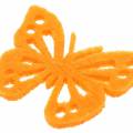 Floristik24 Butterfly felt yellow / green / orange 3.5x4.5cm 54 pieces