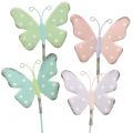 Floristik24 Flower plug butterfly pastel 24cm 12pcs