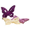 Floristik24 Butterflies in wood 4cm purple, white 72pcs