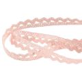 Floristik24 Decorative ribbon with crochet lace pink W9mm L20m