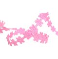 Floristik24 Decorative ribbon with flower 1cm pink 20m