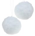 Floristik24 Snowball for hanging with mica Ø10cm 4pcs