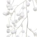 Floristik24 Snowball garland white with mica 60cm