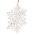 Floristik24 Wooden Snowflake Hanging Decoration, 30cm, White