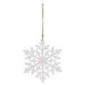 Wooden Snowflake Hanging Decoration, 30cm, White | Floristik24.co.uk