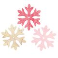 Floristik24 Snowflakes for scattering pink, rose, nature Ø4cm 72p