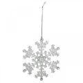 Floristik24 Decorative snowflake, winter decoration, ice crystal to hang, Christmas H10cm W9.5cm plastic 12pcs