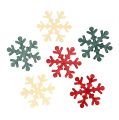 Floristik24 Wooden snowflake assorted colors 4cm 72pcs