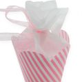 Floristik24 Lace bag, schoolbag small in pink 15,5cm 12pcs