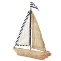 Floristik24 Sailboat decoration ship with blue and white sail and jute H42cm