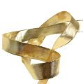 Floristik24 Gift ribbon gold with wire edge 25mm 25m
