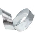 Gift ribbon silver with wire edge 40mm 25m | Floristik24.co.uk
