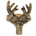 Gold Metal Napkin Rings with Deer Head Design, 6cm, Set of 4 | Floristik24.co.uk