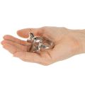 Bow napkin ring, metal, shiny silver, 5cm, 4 pieces | Floristik24.co.uk