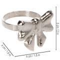 Bow napkin ring, metal, shiny silver, 5cm, 4 pieces | Floristik24.co.uk