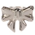 Bow napkin ring, metal, shiny silver, 5cm, 4 pieces | Floristik24.co.uk