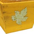 Floristik24 Plant box wood shabby chic wooden box yellow 11×14.5×14cm