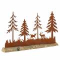 Floristik24 Forest silhouette with animals patina on wooden base 30cm x 19cm