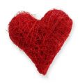 Floristik24 Sisal hearts 5-6 cm red 24p