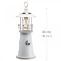 Floristik24 Lighthouse with lighting, solar light, warm white, maritime garden decoration H47cm Ø18cm