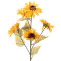 Floristik24 Artificial Sunflower Stems Set of 2 – 72cm, Yellow with Green Leaves, Indoor Decoration