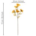 Artificial Sunflower Stems Set of 2 – 72cm, Yellow with Green Leaves, Indoor Decoration | Floristik24.co.uk