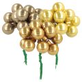 Floristik24 Mini Christmas Baubles on Wire Glossy Mirror Berries 20mm 140 Pieces