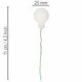 White Glass Mini Baubles on Wire, 25 mm, 140 Pieces for Floristry | Floristik24.co.uk