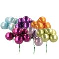 Floristik24 Mini Glass Christmas Baubles on Wire Mix of Colours 40mm Set of 32