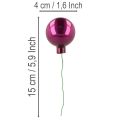 Mini Glass Christmas Baubles on Wire Mix of Colours 40mm Set of 32 | Floristik24.co.uk